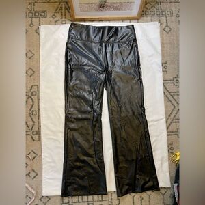 Vince Camuto size medium black faux leather flared leg strech pants